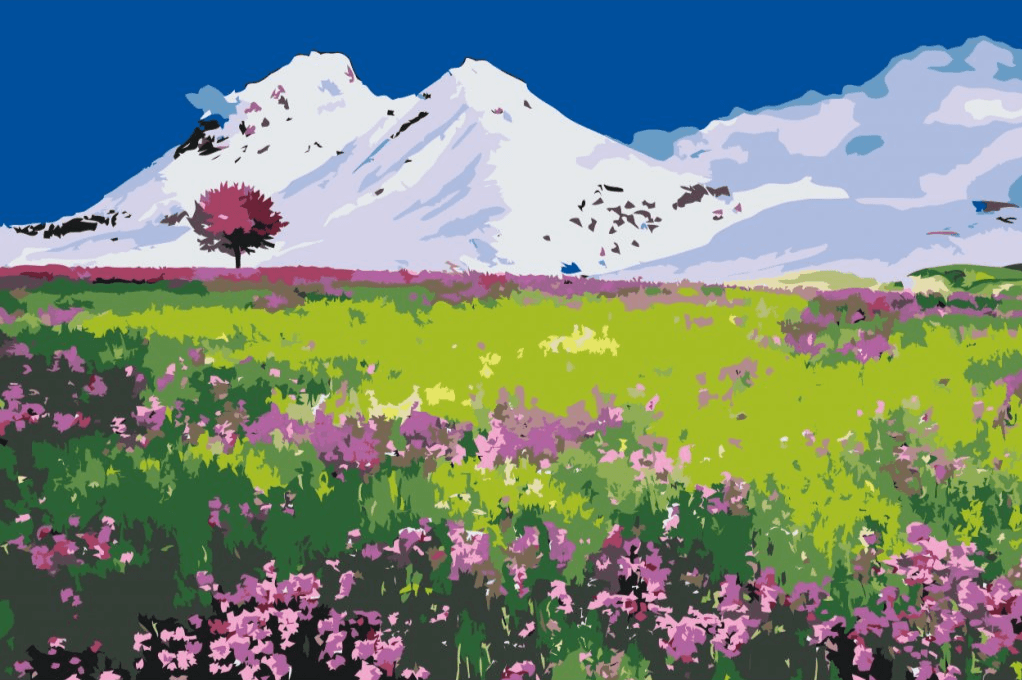 Diamond Painting - Wiese inmitten der Berge - SEOS Shop ®