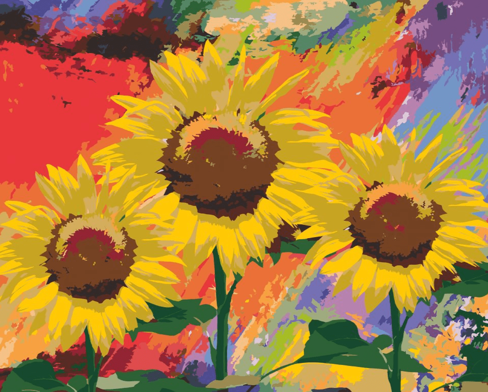 Diamantmalerei - Sonnenblumen im Studio - SEOS Shop ®