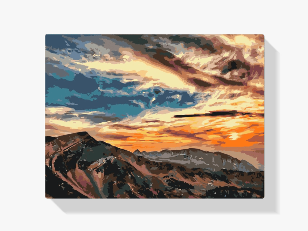 Diamantmalerei - Sonnenuntergang über den Bergen - SEOS Shop ®