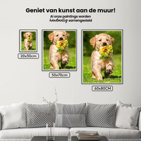 Diamond Painting Labrador Welpe mit Blume - Komplett - SEOS Shop®