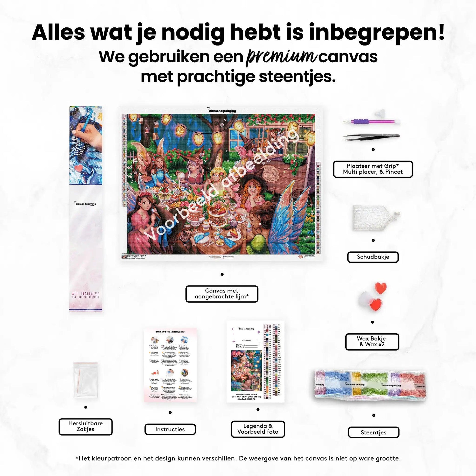 Diamantmalerei Tiger auf einer Seerose - Komplett - SEOS Shop®