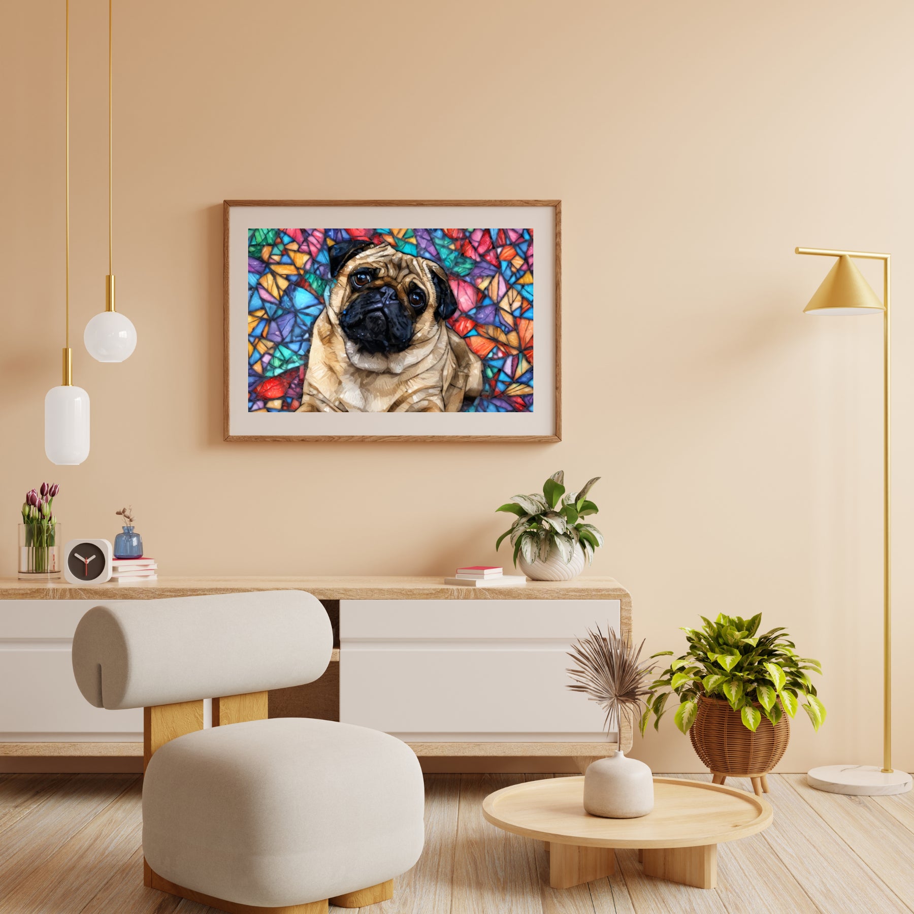 Diamantmalerei - Buntglas-Mops - SEOS Shop ®