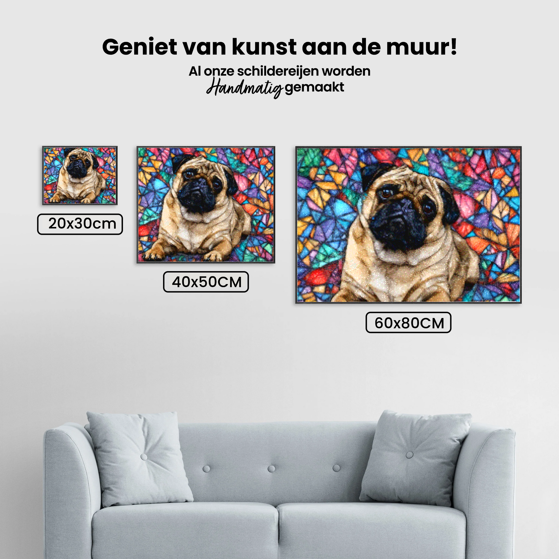 Diamantmalerei - Buntglas-Mops - SEOS Shop ®