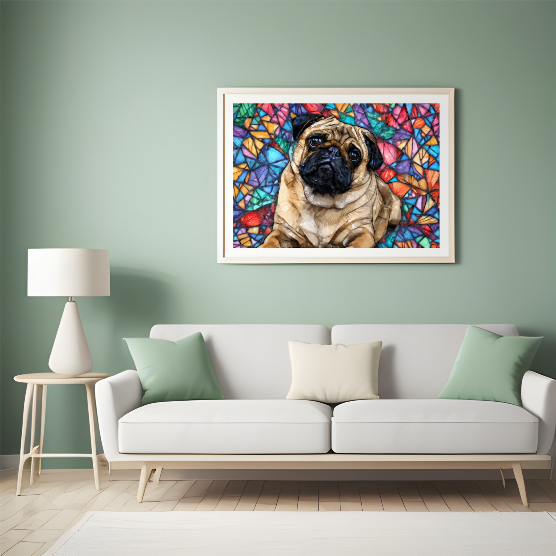 Diamantmalerei - Buntglas-Mops - SEOS Shop ®