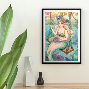 Diamantmalerei - Meerjungfrau auf einer Schaukel - SEOS Shop ®