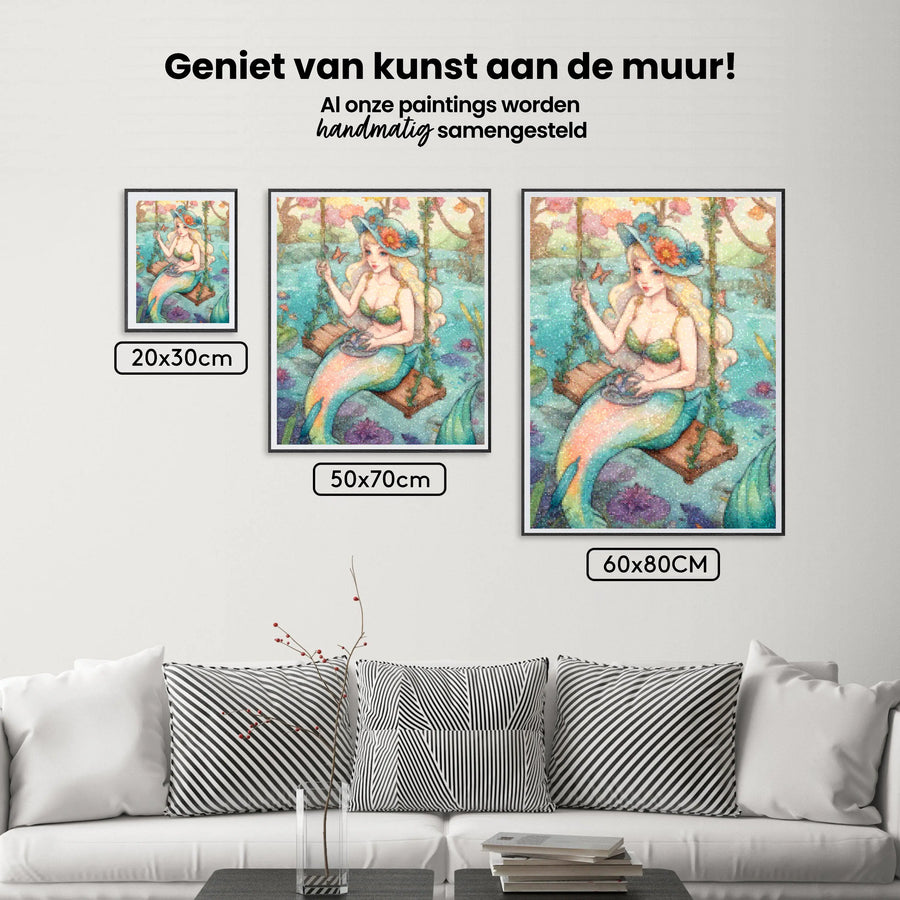 Diamantmalerei - Meerjungfrau auf einer Schaukel - SEOS Shop ®