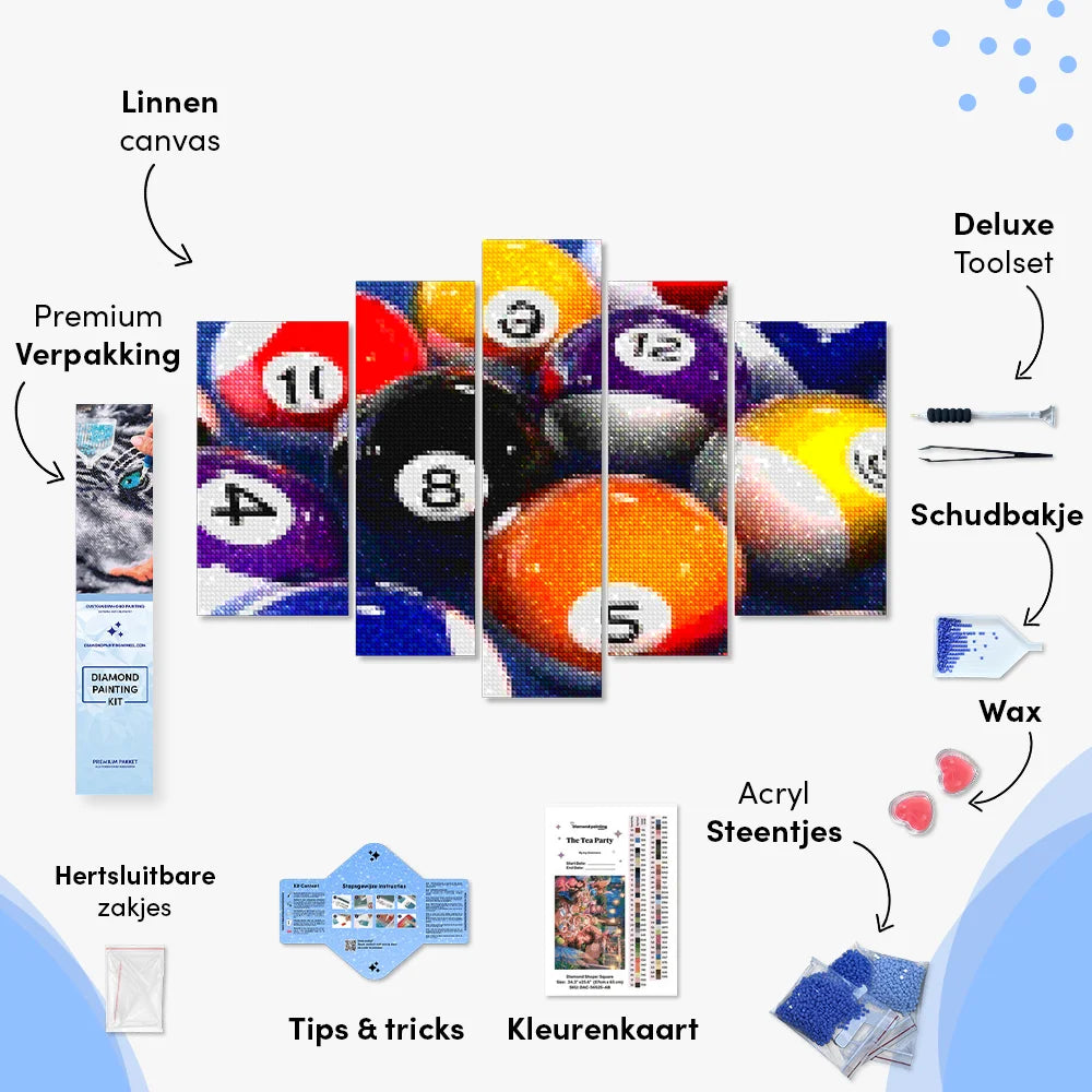 Diamond Painting Billardkugeln 5-teilig - SEOS Shop ®