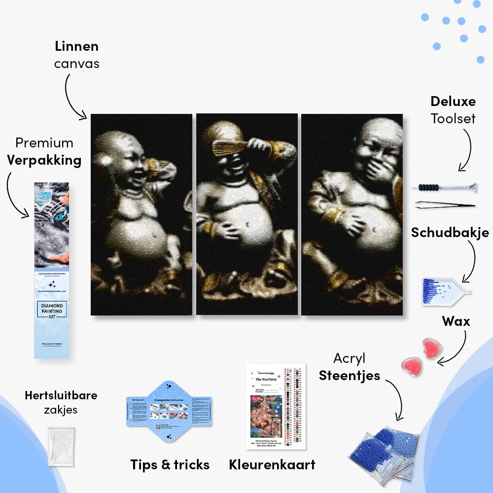 Diamond Painting Happy Buddha 3-teilig - SEOS Shop ®