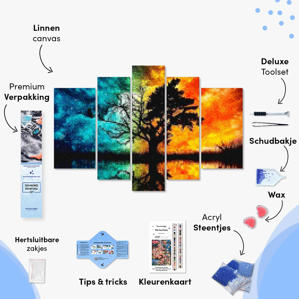 Diamond Painting Baum mit farbigem Himmel 5-teilig - SEOS Shop ®