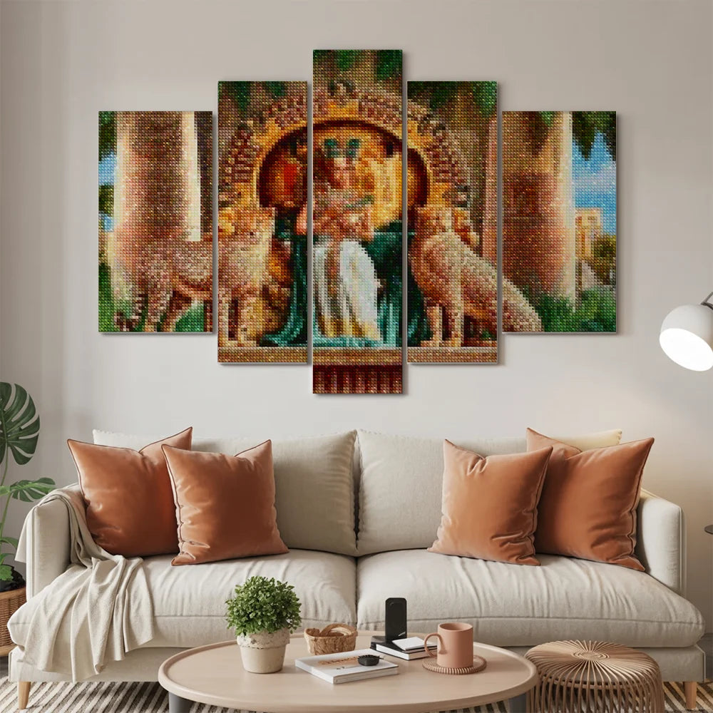 Diamond Painting Kleopatra mit Leoparden 5-teilig - SEOS Shop ®