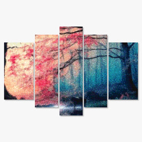 Diamond Painting Farbiger Wald am Morgen 5-teilig - SEOS Shop ®