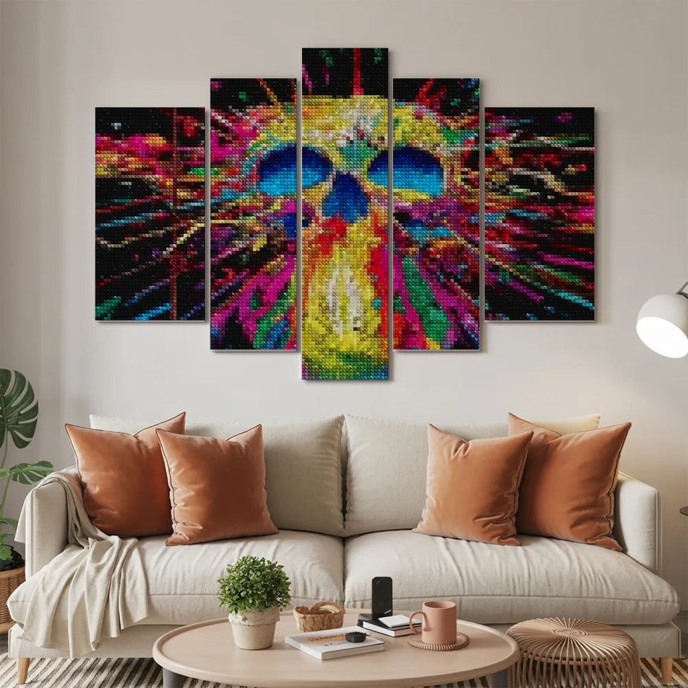 Diamond Painting Farbiger Totenkopf 5-teilig - SEOS Shop ®