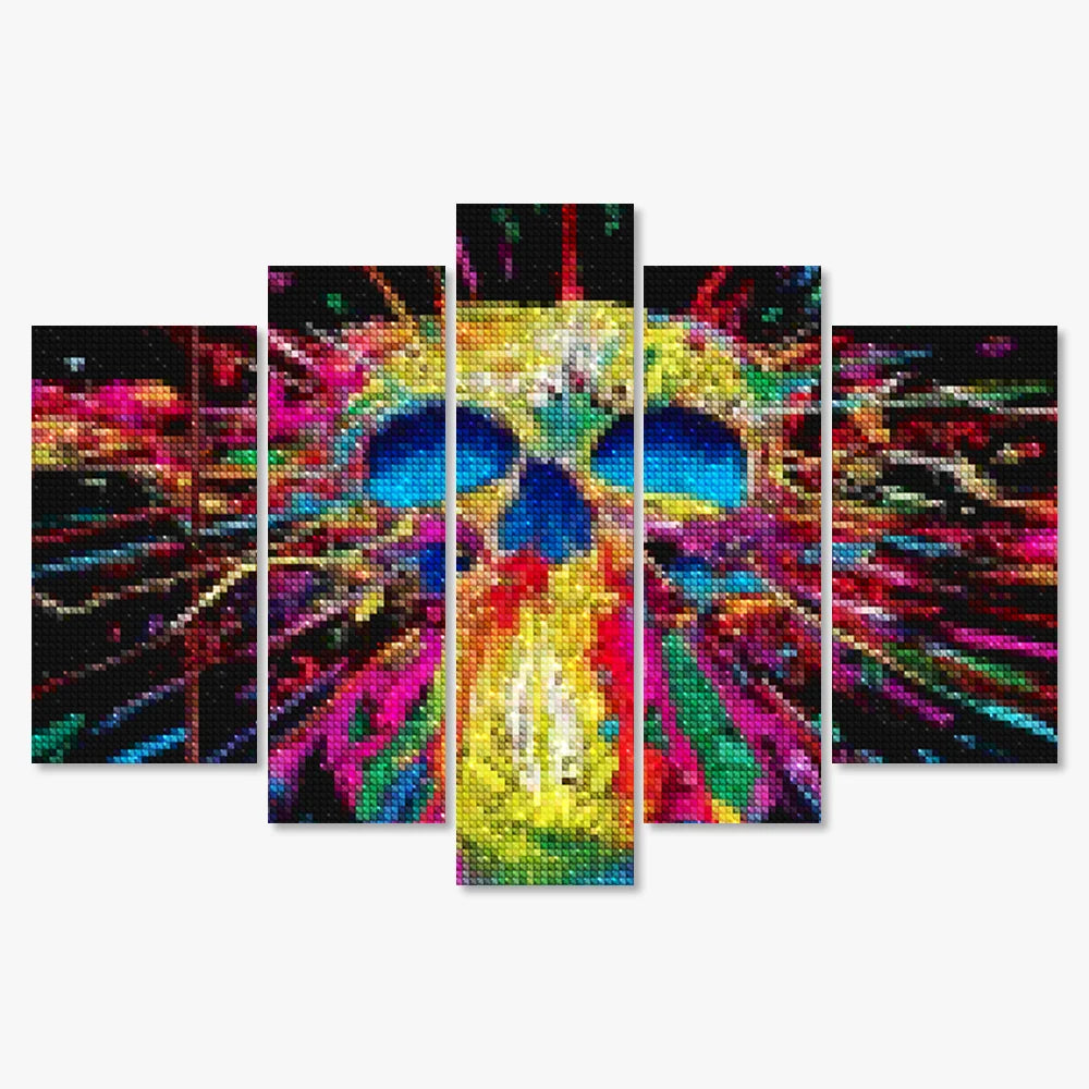 Diamond Painting Farbiger Totenkopf 5-teilig - SEOS Shop ®