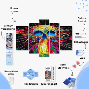 Diamond Painting Farbiger Totenkopf 5-teilig - SEOS Shop ®