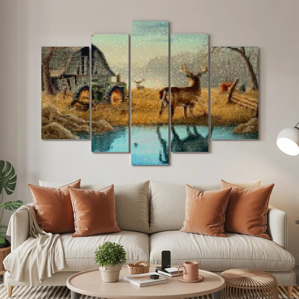 Diamond Painting Hirsch auf der Wiese 5-teilig - SEOS Shop ®