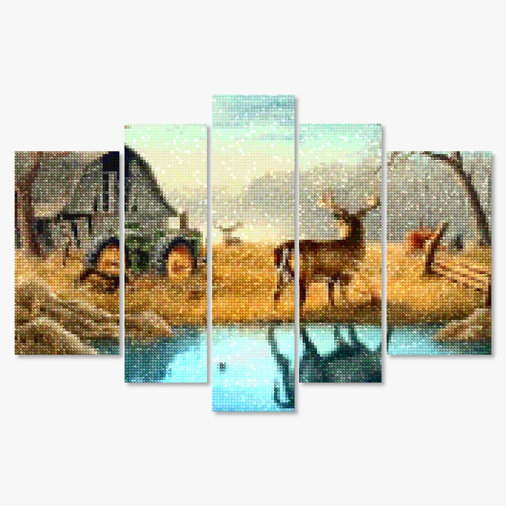 Diamond Painting Hirsch auf der Wiese 5-teilig - SEOS Shop ®