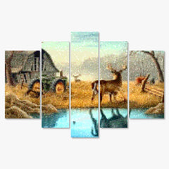 Diamond Painting Hirsch auf der Wiese 5-teilig - SEOS Shop ®