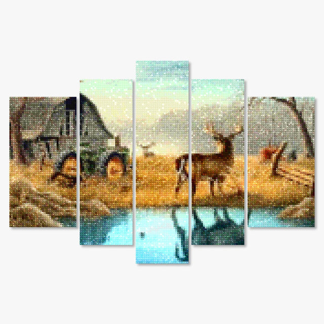 Diamond Painting Hirsch auf der Wiese 5-teilig - SEOS Shop ®
