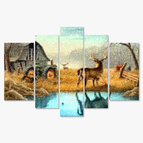 Diamond Painting Hirsch auf der Wiese 5-teilig - SEOS Shop ®