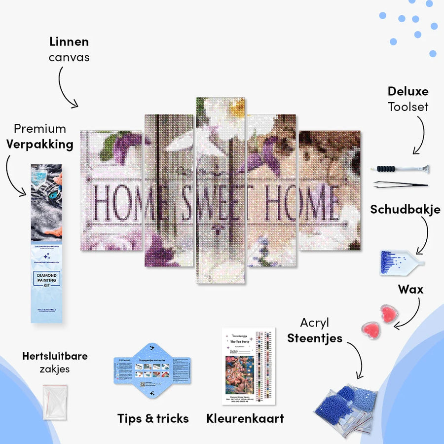 Diamond Painting Home Sweet Home Natural Look 5-teilig - SEOS Shop ®
