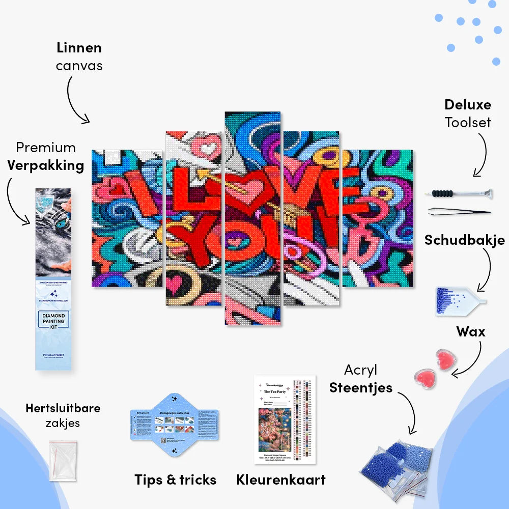Diamond Painting Ich liebe dich 5 Teile - SEOS Shop ®