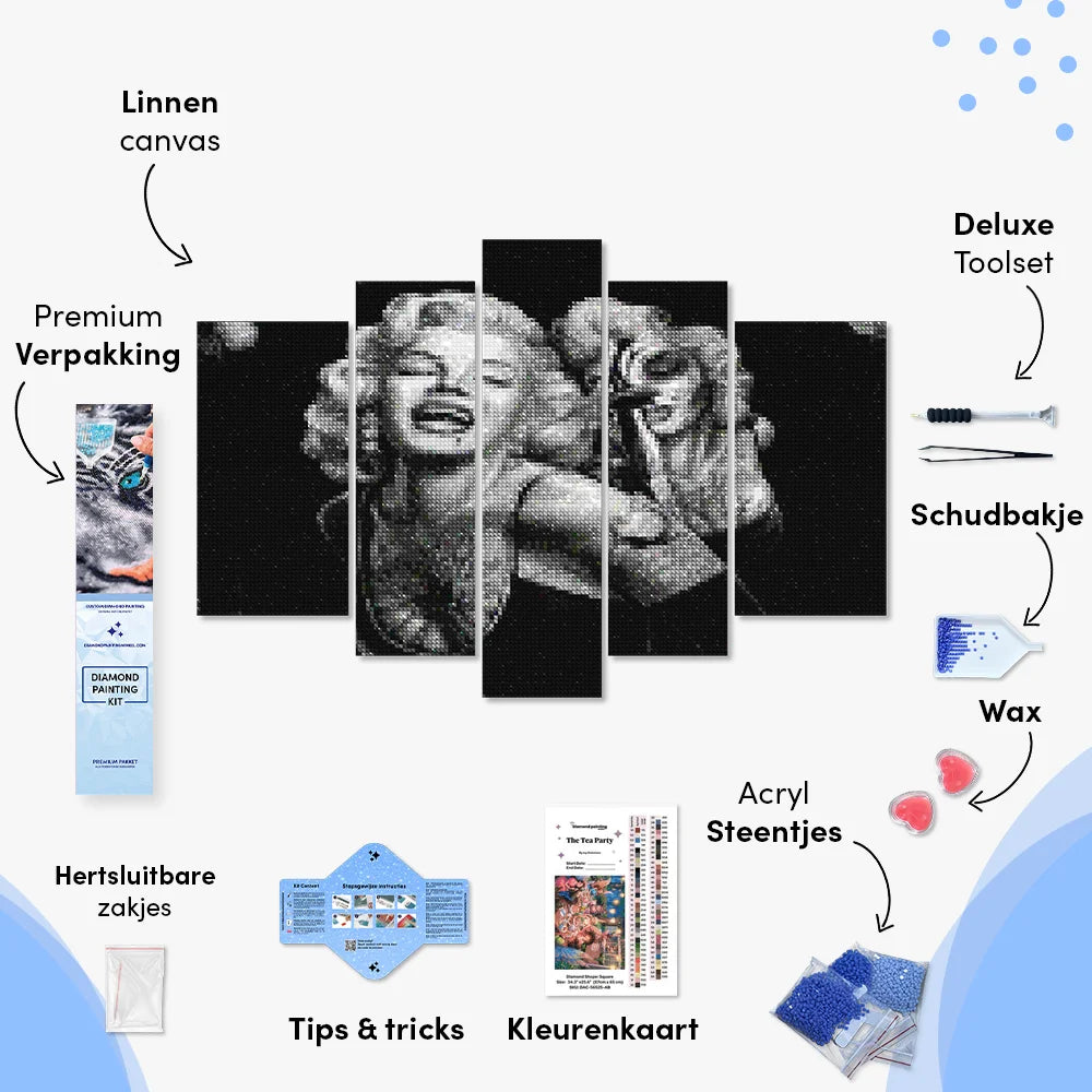 Diamantmalerei Marilyn Monroe 5 Tafeln - SEOS Shop ®