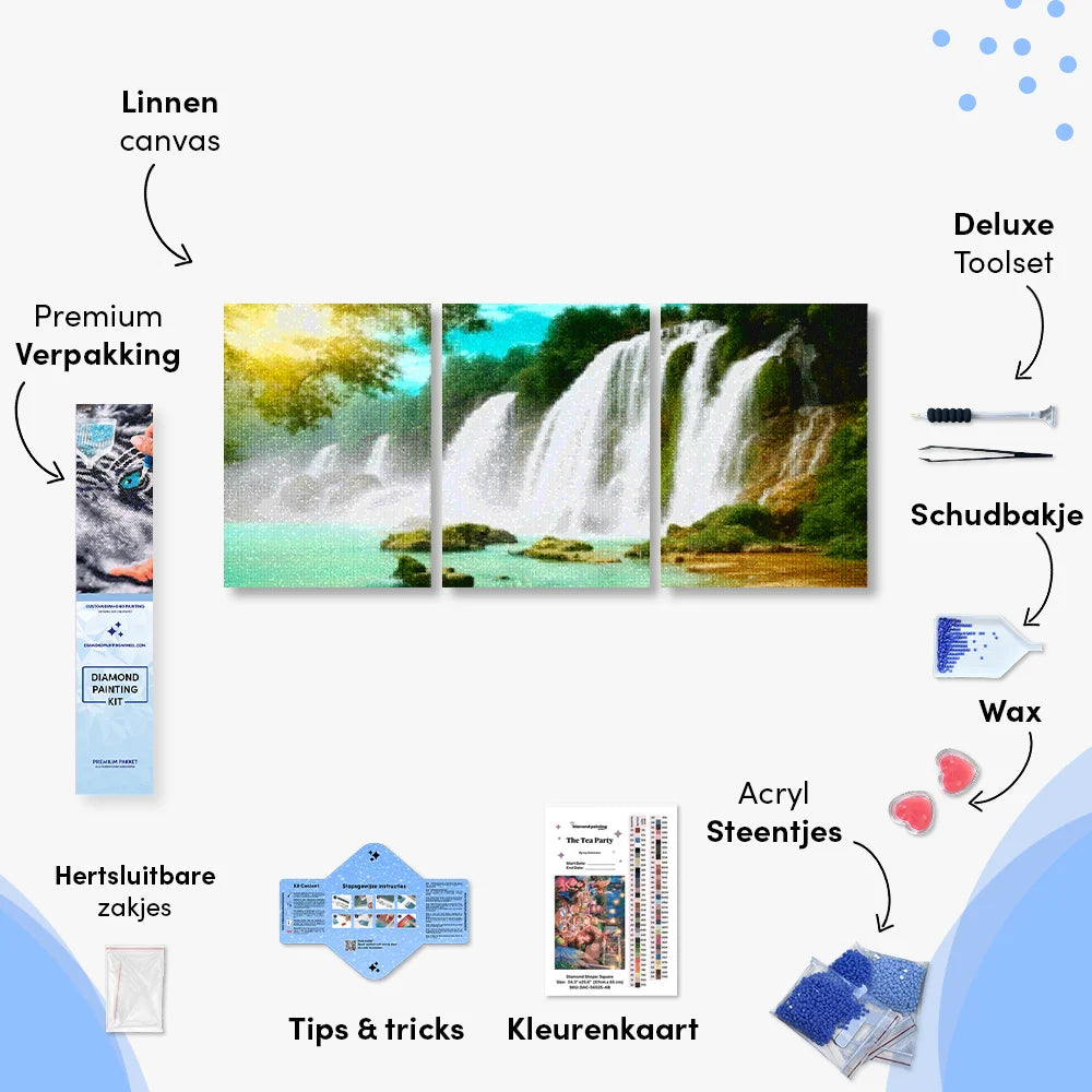 Diamond Painting Wunderschöner Wasserfall 3-teilig - SEOS Shop ®