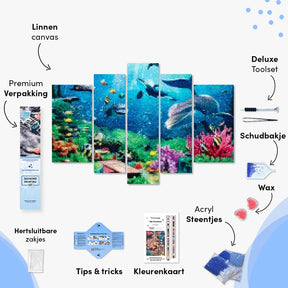 Diamantmalerei „Wunderschöne Meerestiere“, 5-teilig - SEOS Shop ®