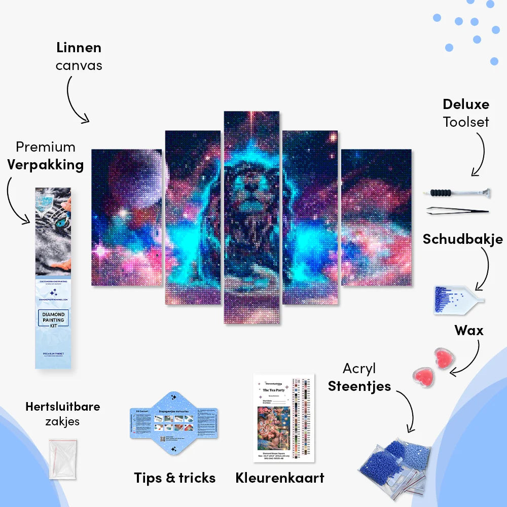 Diamantmalerei Mysteriöser Löwe 5-teilig - SEOS Shop ®