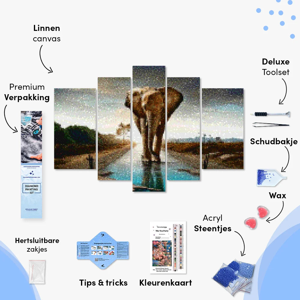 Diamond Painting Elefant 5-teilig - SEOS Shop ®