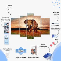 Diamond Painting Elefant in Afrika 5-teilig - SEOS Shop ®