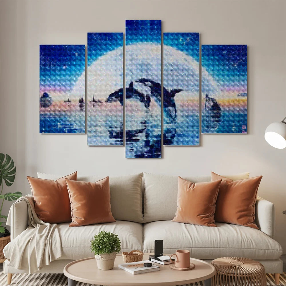 Diamond Painting Orcas im Wasser 5-teilig - SEOS Shop ®
