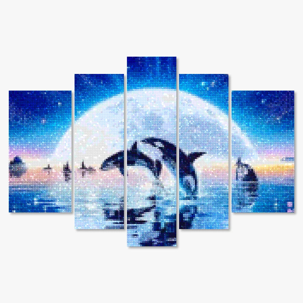 Diamond Painting Orcas im Wasser 5-teilig - SEOS Shop ®