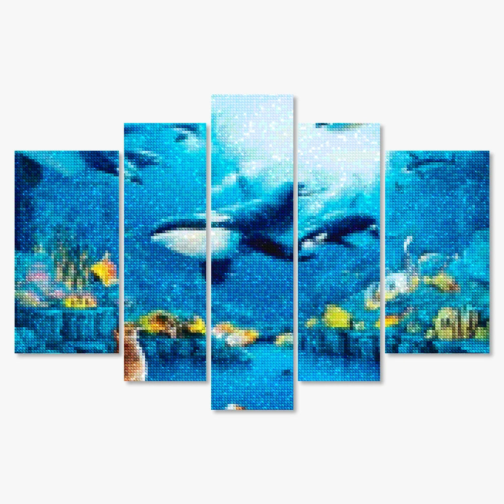 Diamond Painting Orcas im Meer 5 Teile - SEOS Shop ®