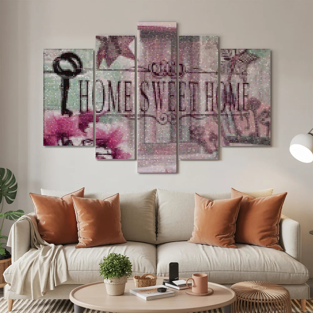 Diamond Painting Set Home Sweet Home Pink 5 Teile - SEOS Shop ®