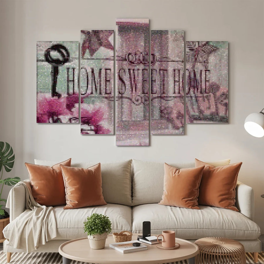 Diamond Painting Paket Home Sweet Home Rosa 5-teilig - SEOS Shop ®