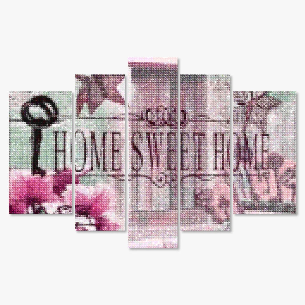 Diamond Painting Set Home Sweet Home Pink 5 Teile - SEOS Shop ®