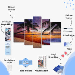 Diamond Painting Palmen am Strand 5-teilig - SEOS Shop ®