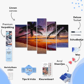 Diamond Painting Palmen am Strand 5-teilig - SEOS Shop ®