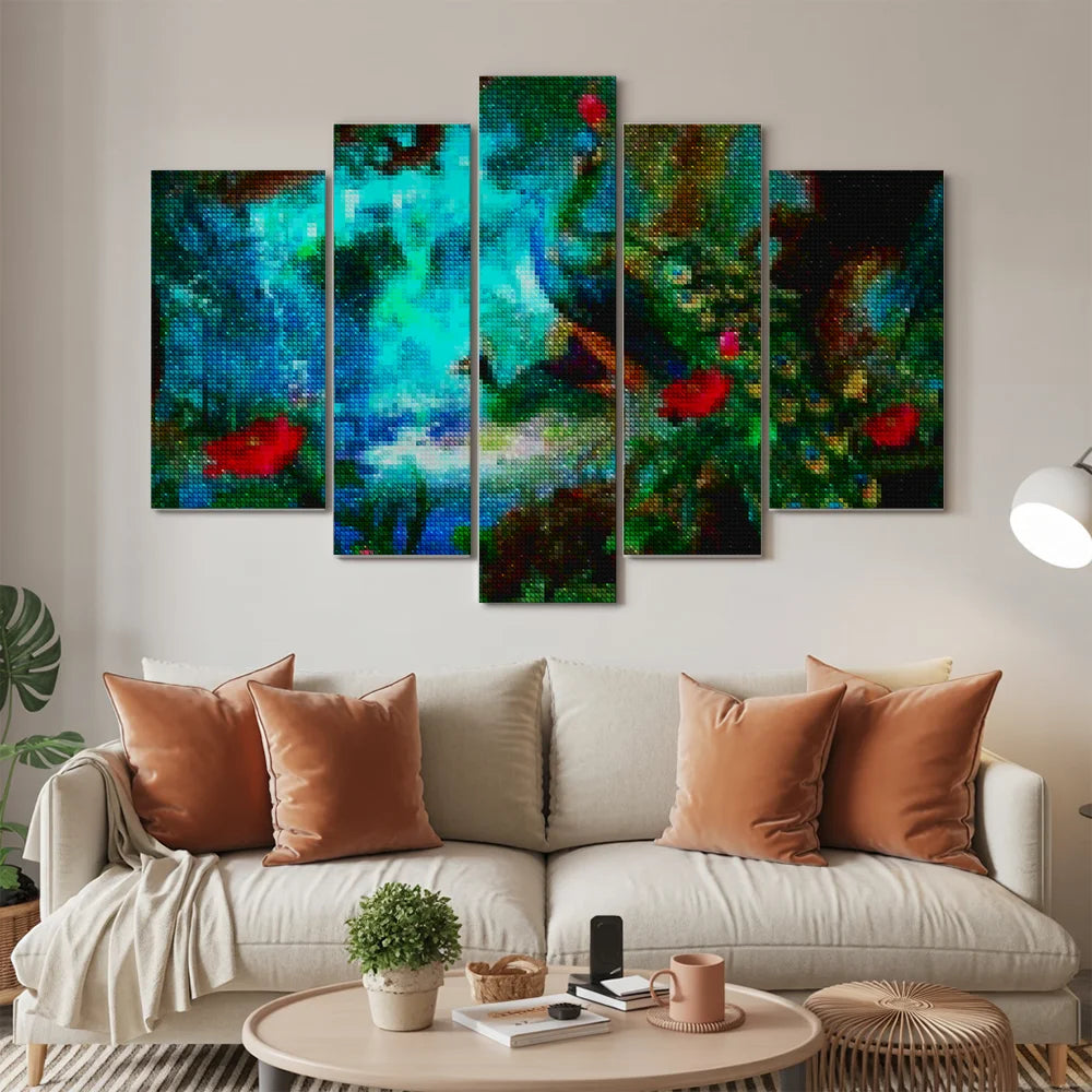 Diamond Painting Pfau im bunten Wald 5-teilig - SEOS Shop ®