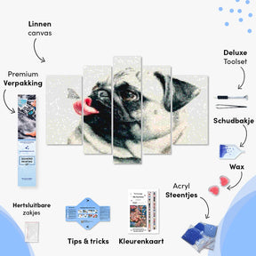 Diamond Painting Welpe mit Schmetterling auf der Zunge 5-teilig - SEOS Shop ®