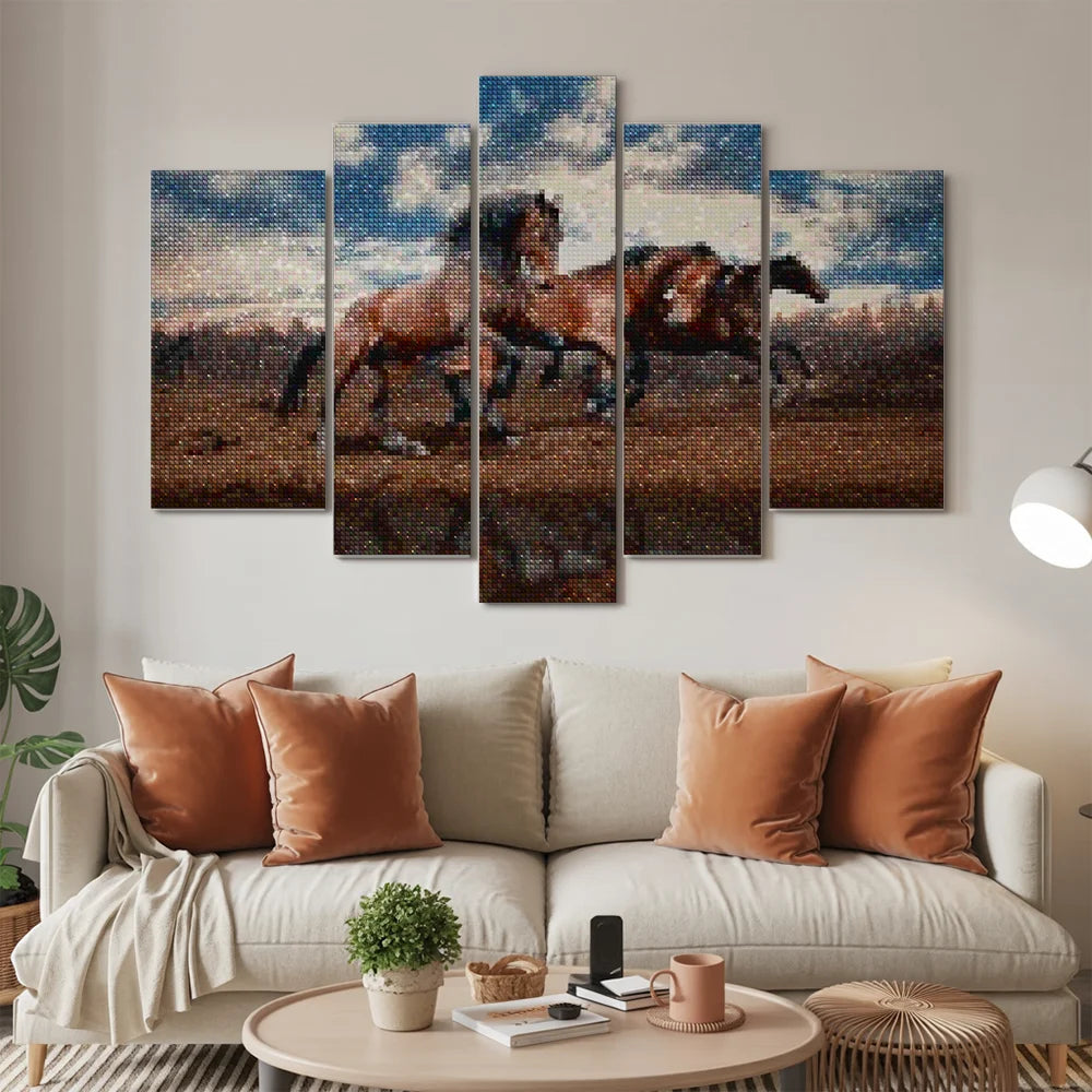 Diamond Painting Laufende Pferde 5-teilig - SEOS Shop ®
