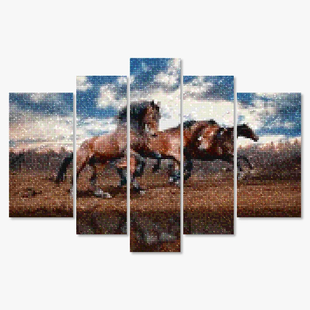 Diamond Painting Laufende Pferde 5-teilig - SEOS Shop ®