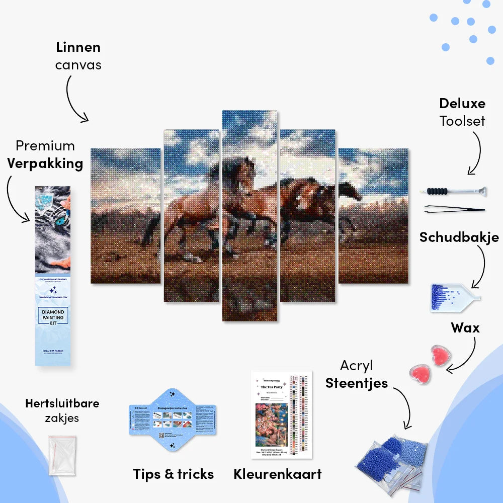 Diamond Painting Laufende Pferde 5-teilig - SEOS Shop ®