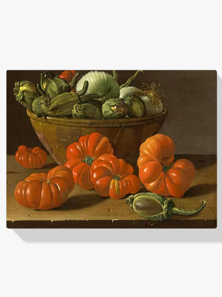 Diamond Painting Stillleben mit Tomaten, einer Schüssel Auberginen und Zwiebeln - SEOS Shop ®