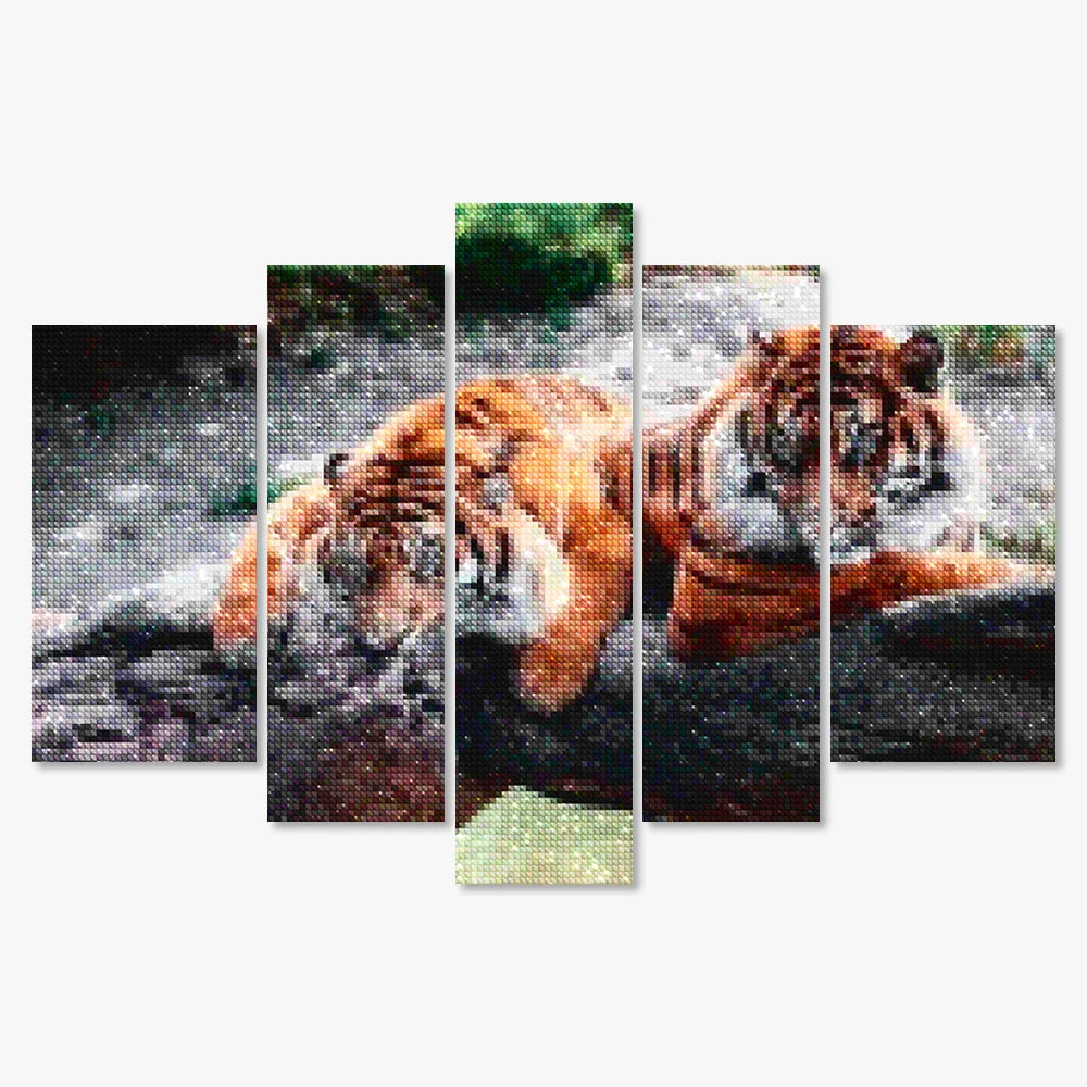 Diamond Painting Zwei liegende Tiger 5-teilig - SEOS Shop ®