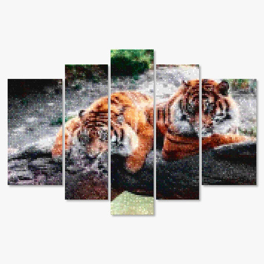 Diamond Painting Zwei liegende Tiger 5-teilig - SEOS Shop ®