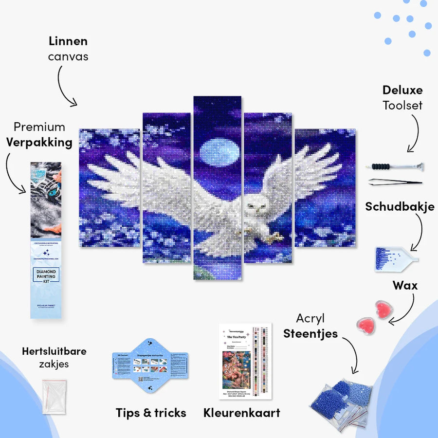 Diamond Painting Eule unter dem Mond 5-teilig - SEOS Shop ®