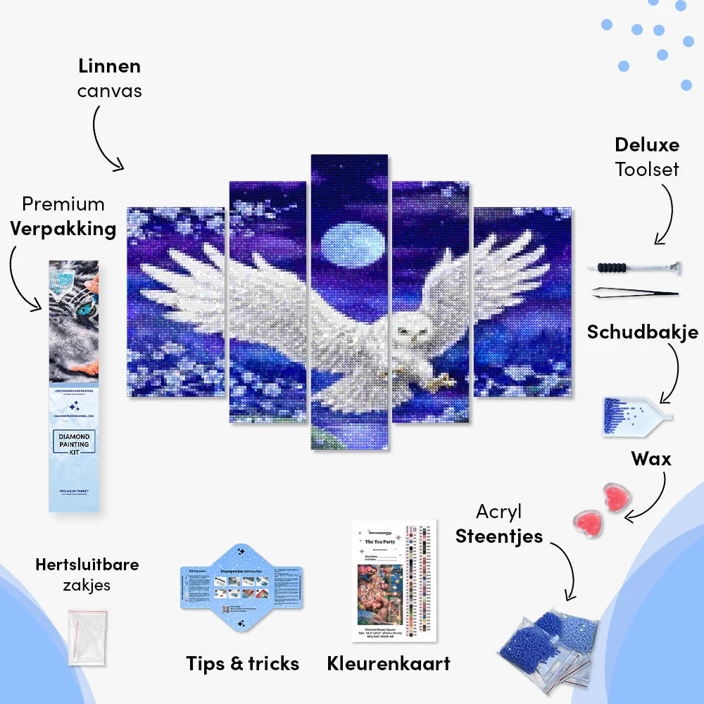 Diamond Painting Eule unter dem Mond 5-teilig - SEOS Shop ®