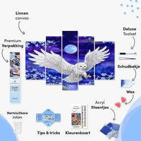 Diamond Painting Eule unter dem Mond 5-teilig - SEOS Shop ®